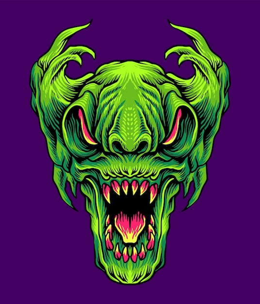 Green Viper Creature Monster illustration