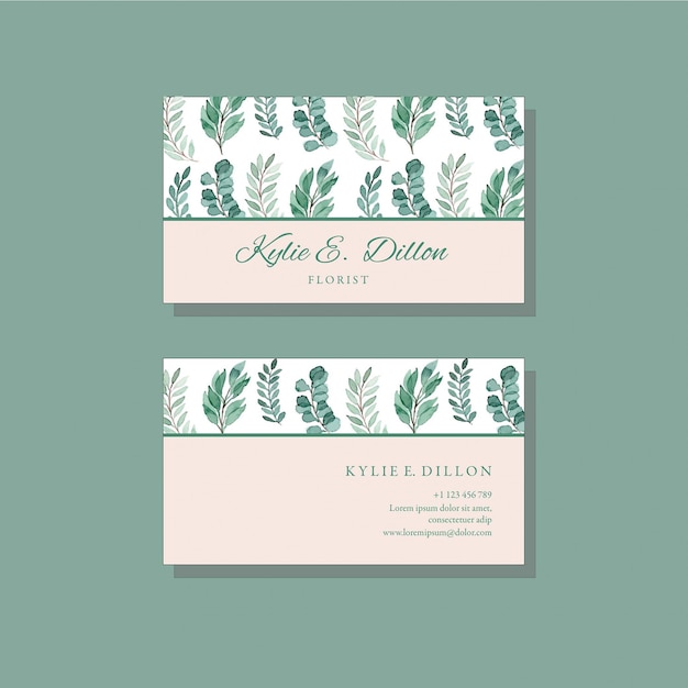 Green  Watercolor Bussiness Card Template