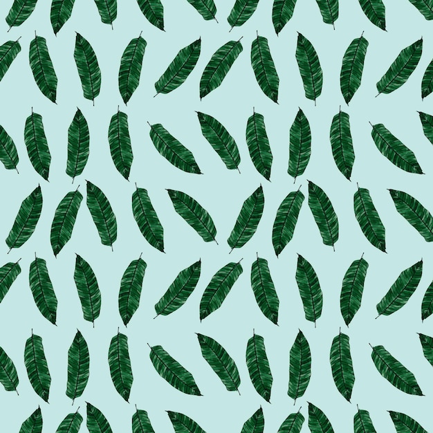 Green watercolor leaves