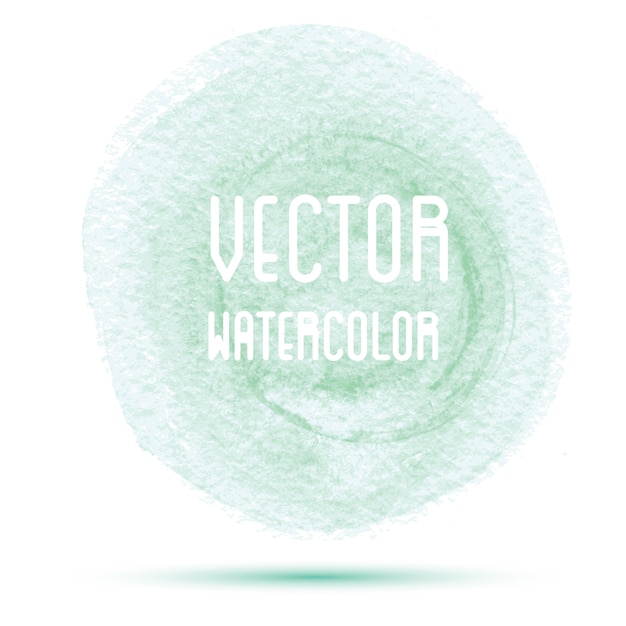 Vector green watercolor stain isolated on white background.