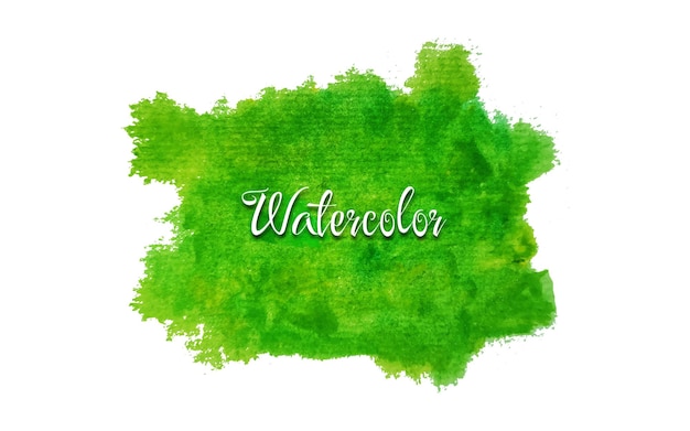 Green watercolor stroke background with brush paint splash texture style