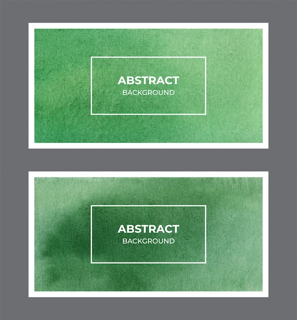 Green watercolor web banner background collection