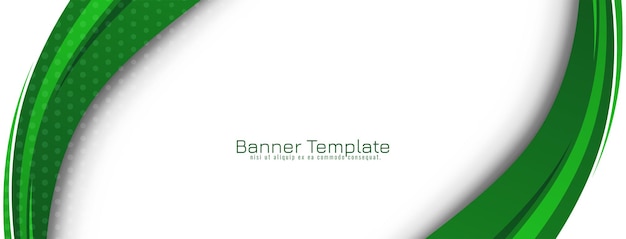 Vector green wave style decorative business banner design