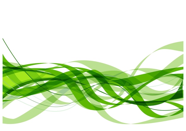 Vector green wave on a white background