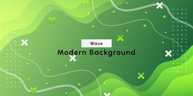 green wave with geometric background