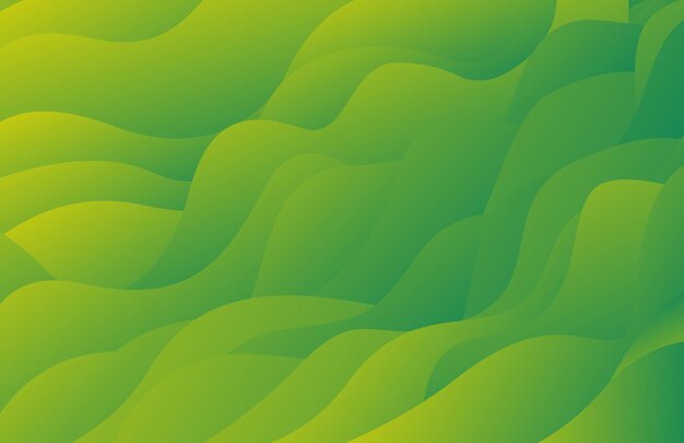 Vector green waves background illustration template