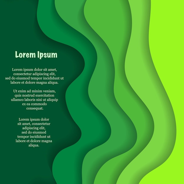 Vector green waves background