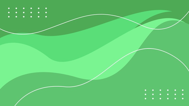 Sfondo ondulato verde con linee bianche e stile astratto ondulato