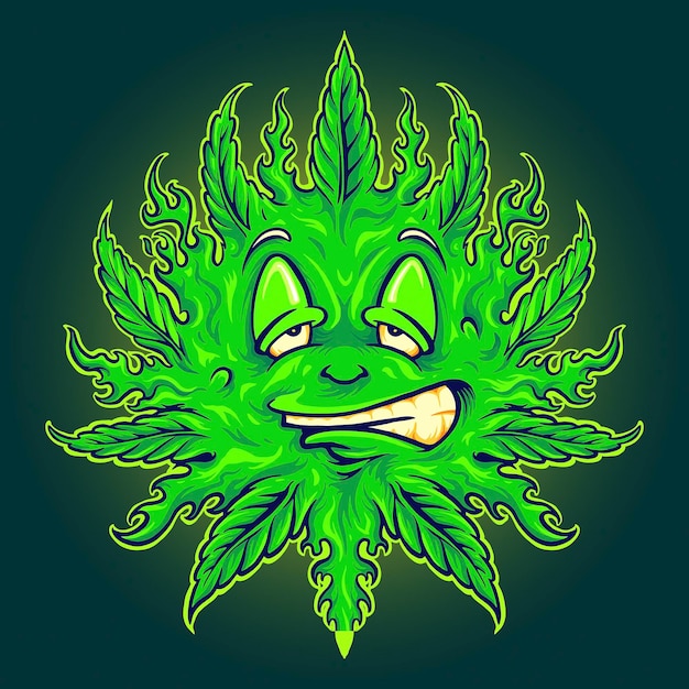 Вектор green weed emoji sun mascot векторные иллюстрации для вашей работы логотип, товарная футболка с талисманом, наклейки и дизайн этикеток, плакат, поздравительные открытки, рекламирующие бизнес-компанию или бренды.