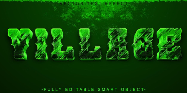 green western village vector fully editable smart object text effect