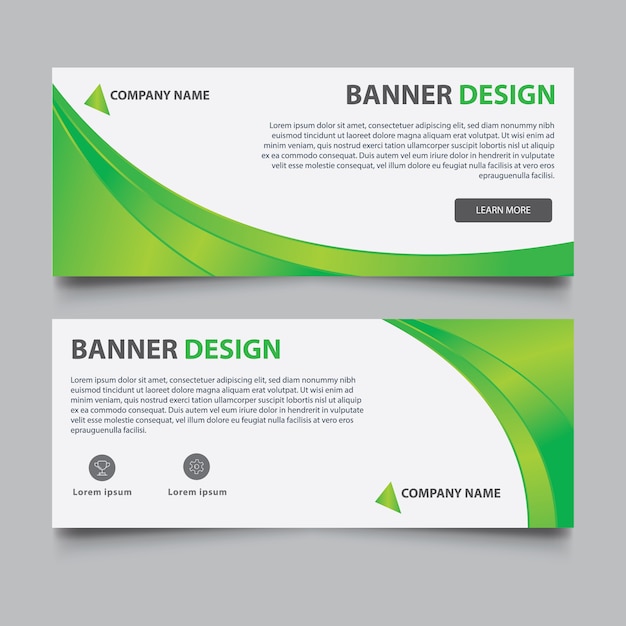 Green and white banner template