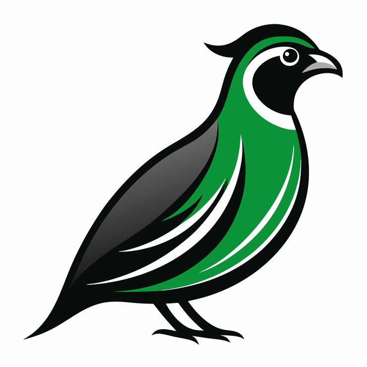 Vector a green and white bird with a green face and a black and white patch on it