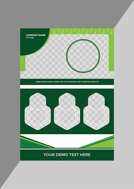 Green and white creative flyer design template