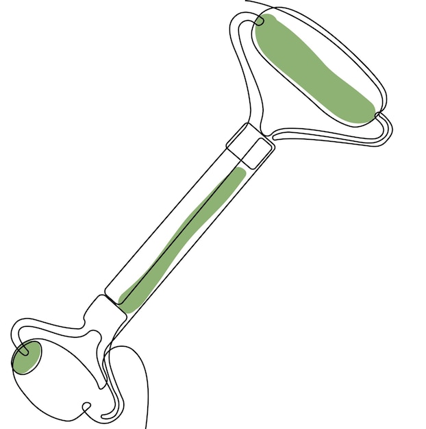 A green and white drawing of a tool with the word " on it "