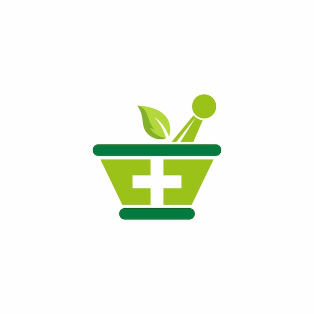 Зелено-белый логотип для аптеки