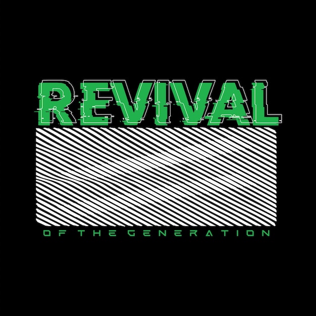 A green and white logo for revival by the generation.