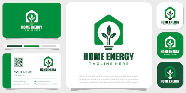 A green and white logo that says home energy.