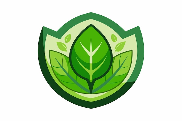 зеленый и белый логотип с зеленым листом и зеленым листом