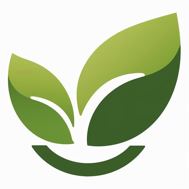 Vector a green and white logo with a green plant in the middle