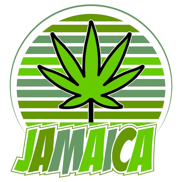 자메이카라는 단어가 있는 녹색과 흰색 로고