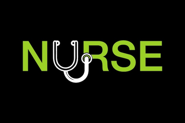 A green and white nurse logo with a hook that says nurse.