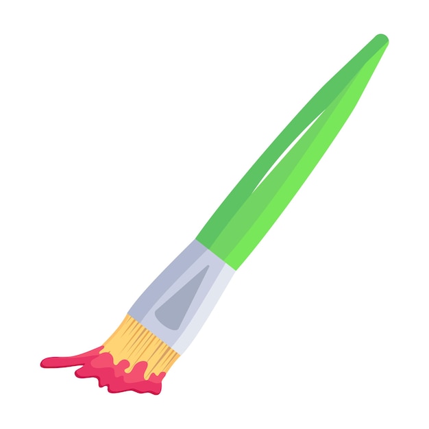 A green and white paintbrush with a green handle and a green handle.