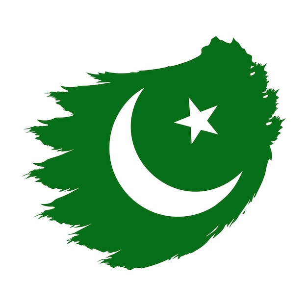 a green and white Pakistani flag with a white star on it