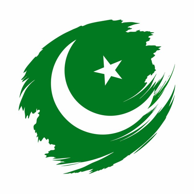 a green and white Pakistani flag with a white star on it