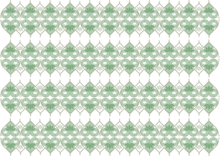 Green and white pattern with a diamond shape.