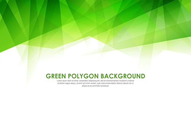 Vector green and white polygon background with gradient color