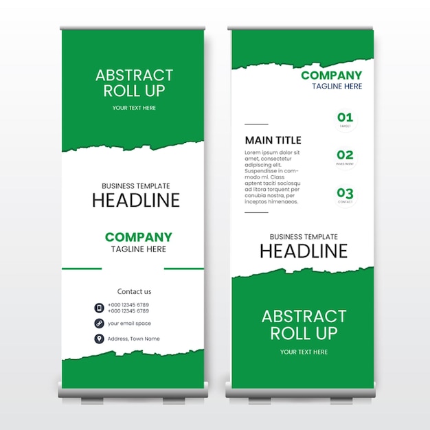 a green and white poster that says  business roll  on it