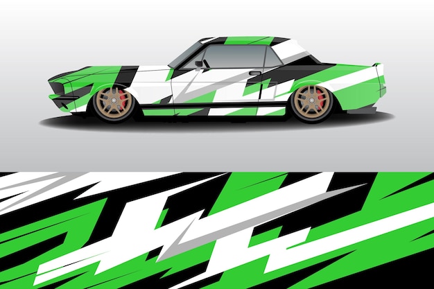 green white racing car livery design