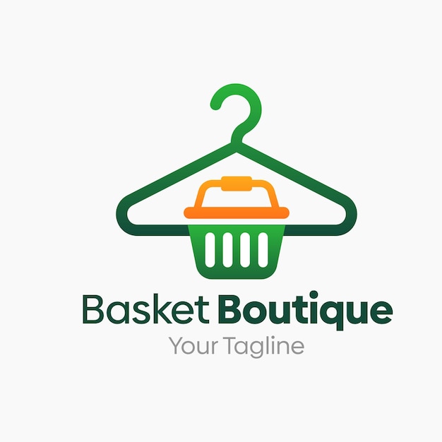a green and white sign for a basket shop