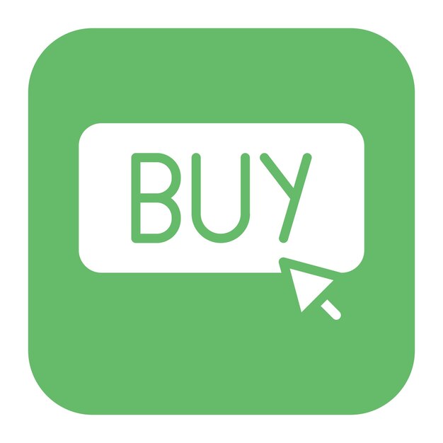a green and white sign that says buy on it