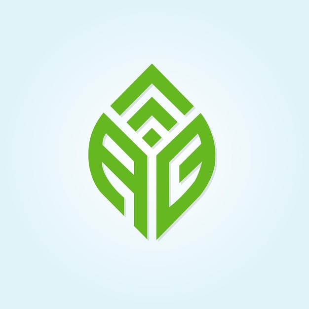 緑色のパターンが付いた緑と白の木のロゴ