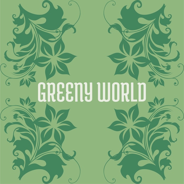 Green World Ornament Vector