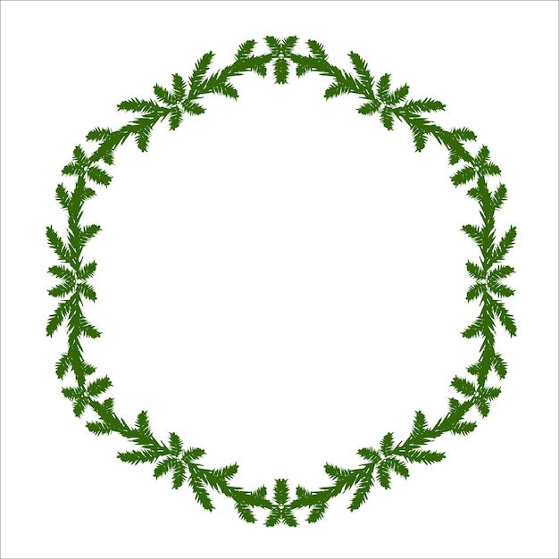 Corona verde di rami di pino illustrazione vettoriale