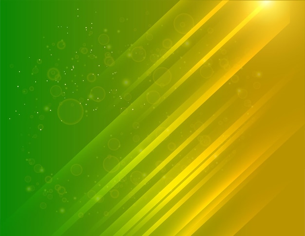 Green and Yellow Abstract geometric diagonal lines background with shiny light