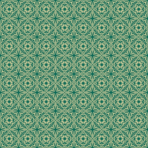 Green and yellow background with a pattern of circles and stars.