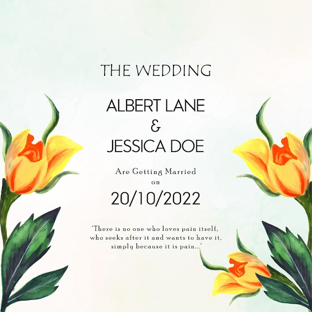 Green yellow black colourful wedding invitation background multipurpose card free vector