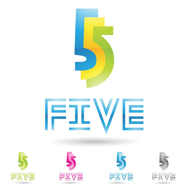 green yellow and blue abstract logo icon of a striped number 5