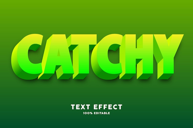 Vector green yellow bright text style effect