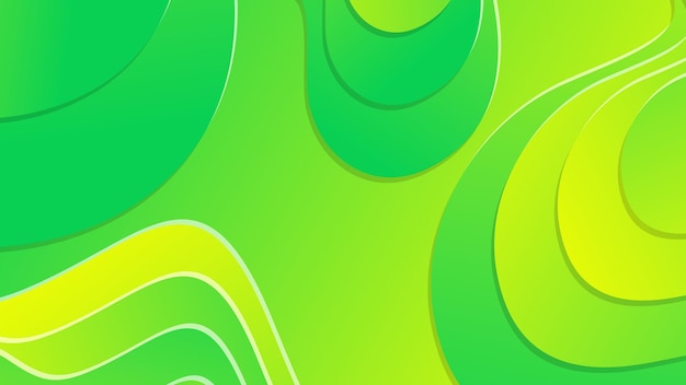 Green and yellow gradient fluid wave abstract background