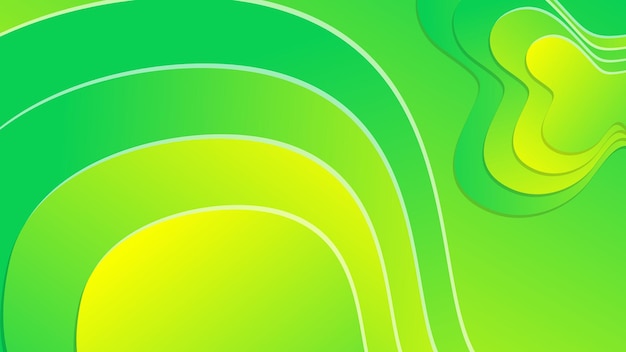 Зеленый и желтый градиент жидкой волны абстрактный фон