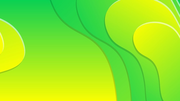 Green and yellow gradient fluid wave abstract background