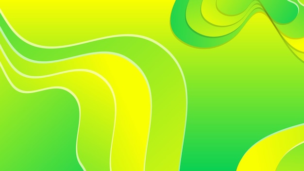 Green and yellow gradient fluid wave abstract background