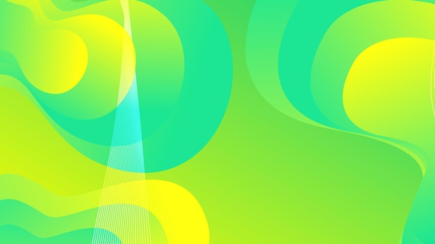 Green and yellow gradient fluid wave abstract background