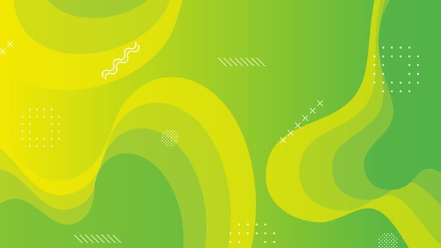 Green and yellow gradient fluid wave abstract background