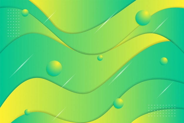 Green and Yellow gradient wavy background