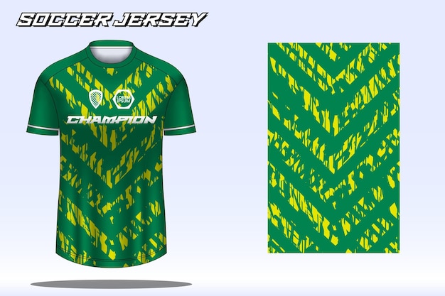 A green and yellow jersey that says champion on it.
